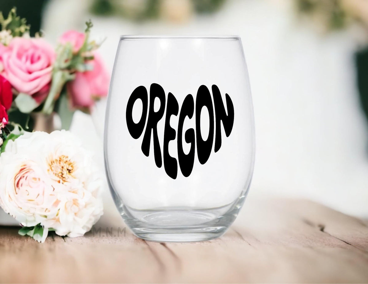 Oregon Stemless Wine Glass – Personalized State Wine Glass Gift