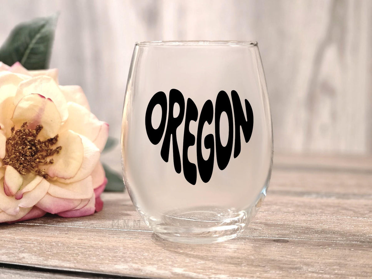 Oregon Stemless Wine Glass – Personalized State Wine Glass Gift
