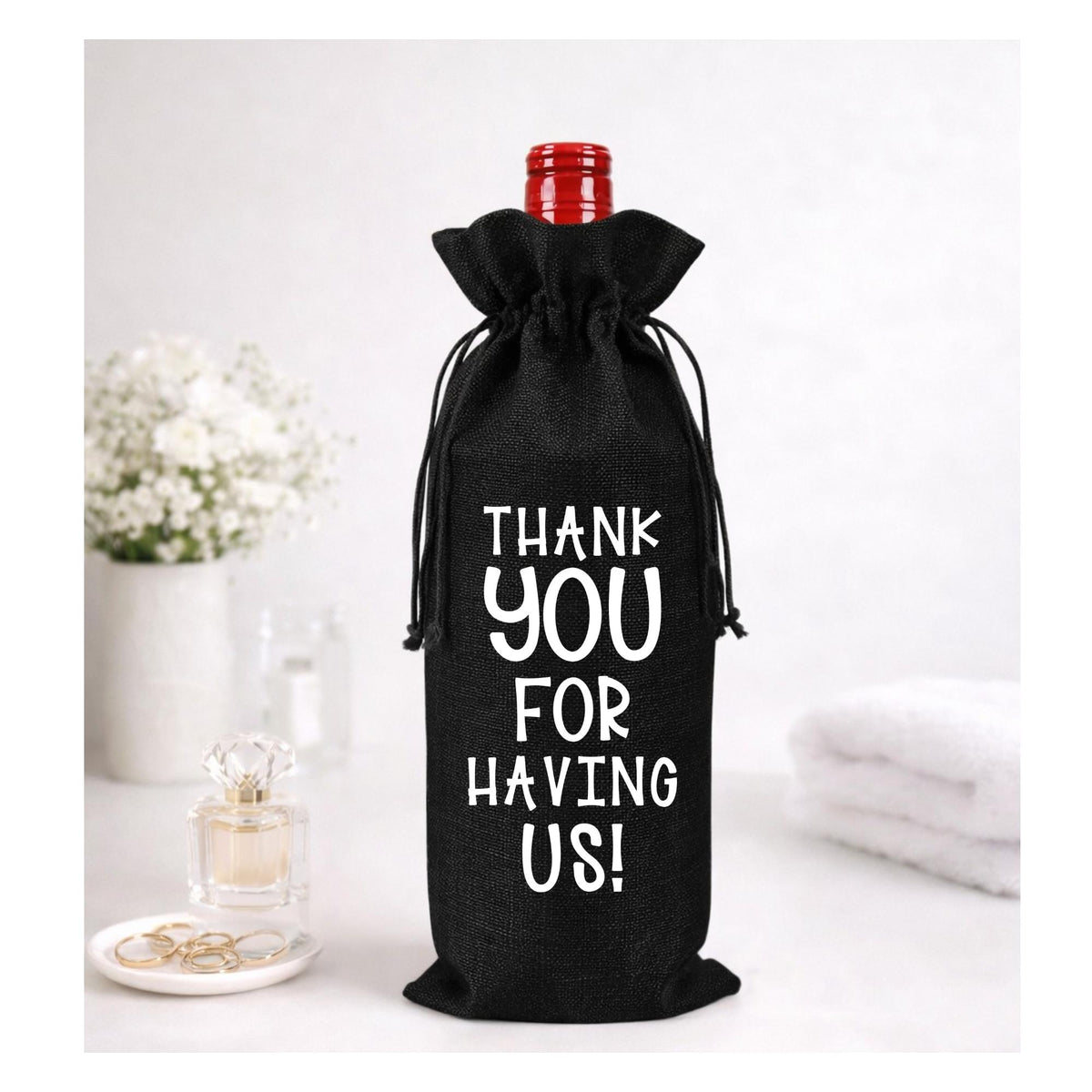 Thank You Wine Bag “Thank You for Having Us” Hostess Gift Bag