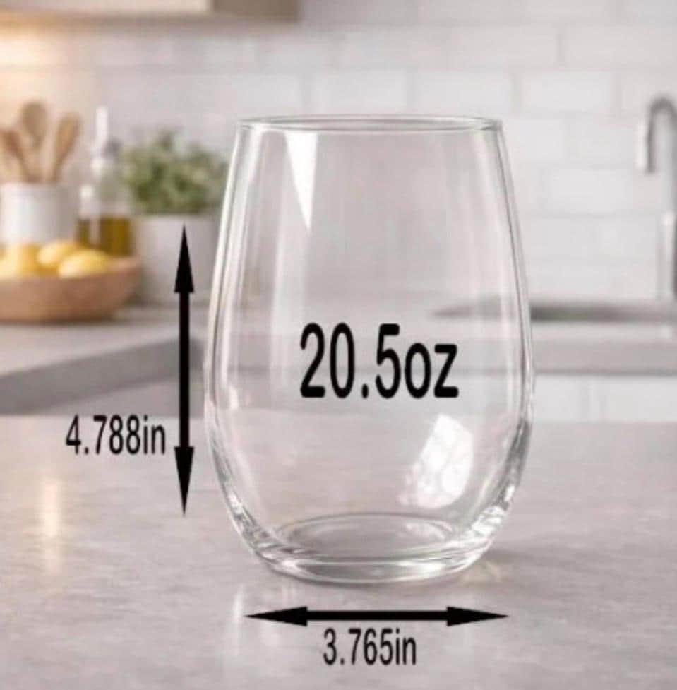 Drink Happy Thoughts Stemless Wine Glass | Funny Gift for Wine Lovers