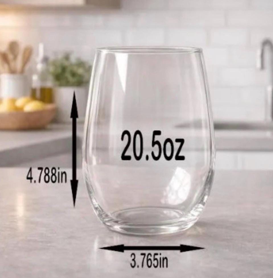 Sip Happens Wine Glass - Stemless 20oz Wine Lover Gift