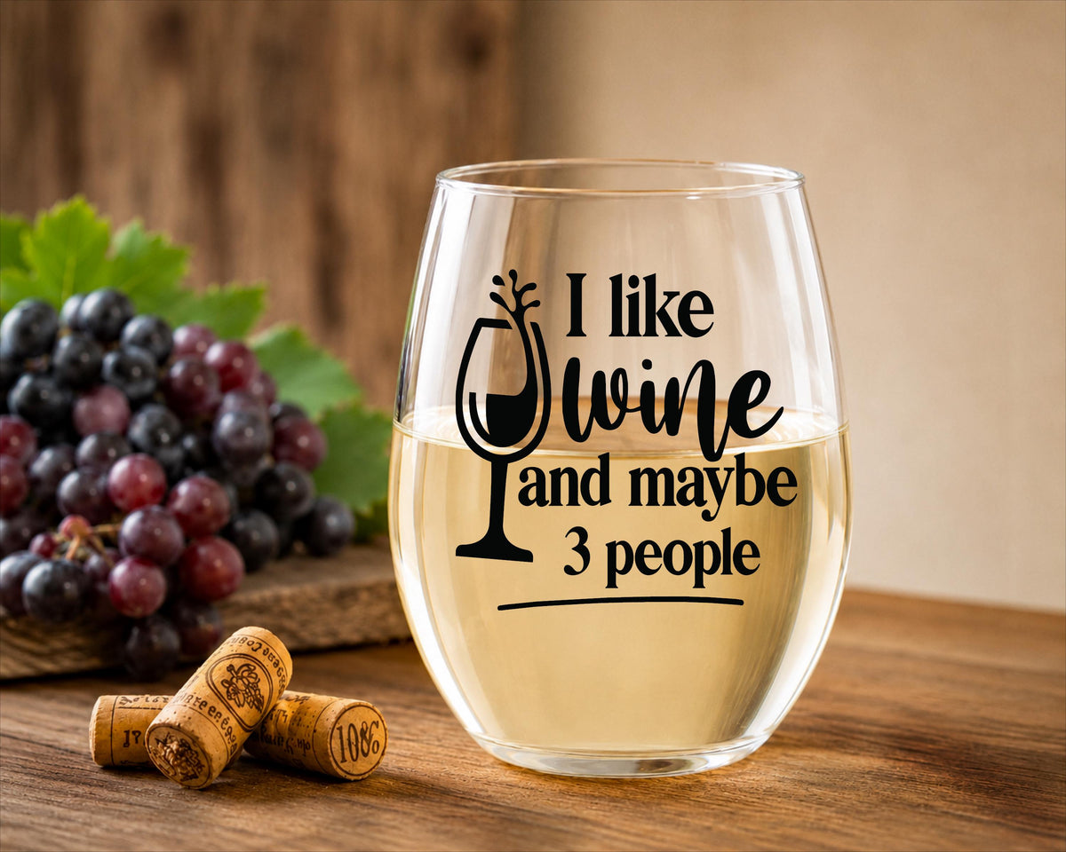 Stemless Wine Glass, Sarcastic Introvert Humor, Wine Lover Gift
