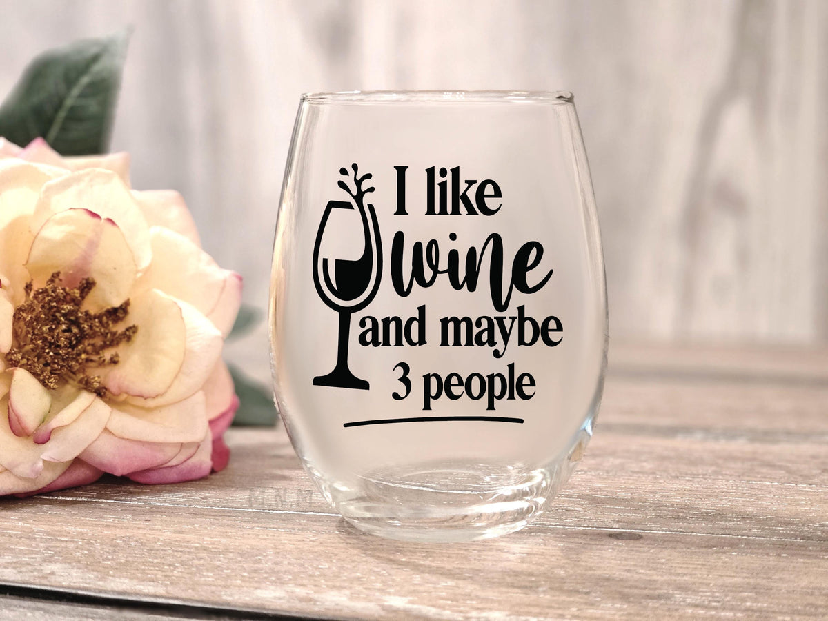 Stemless Wine Glass, Sarcastic Introvert Humor, Wine Lover Gift