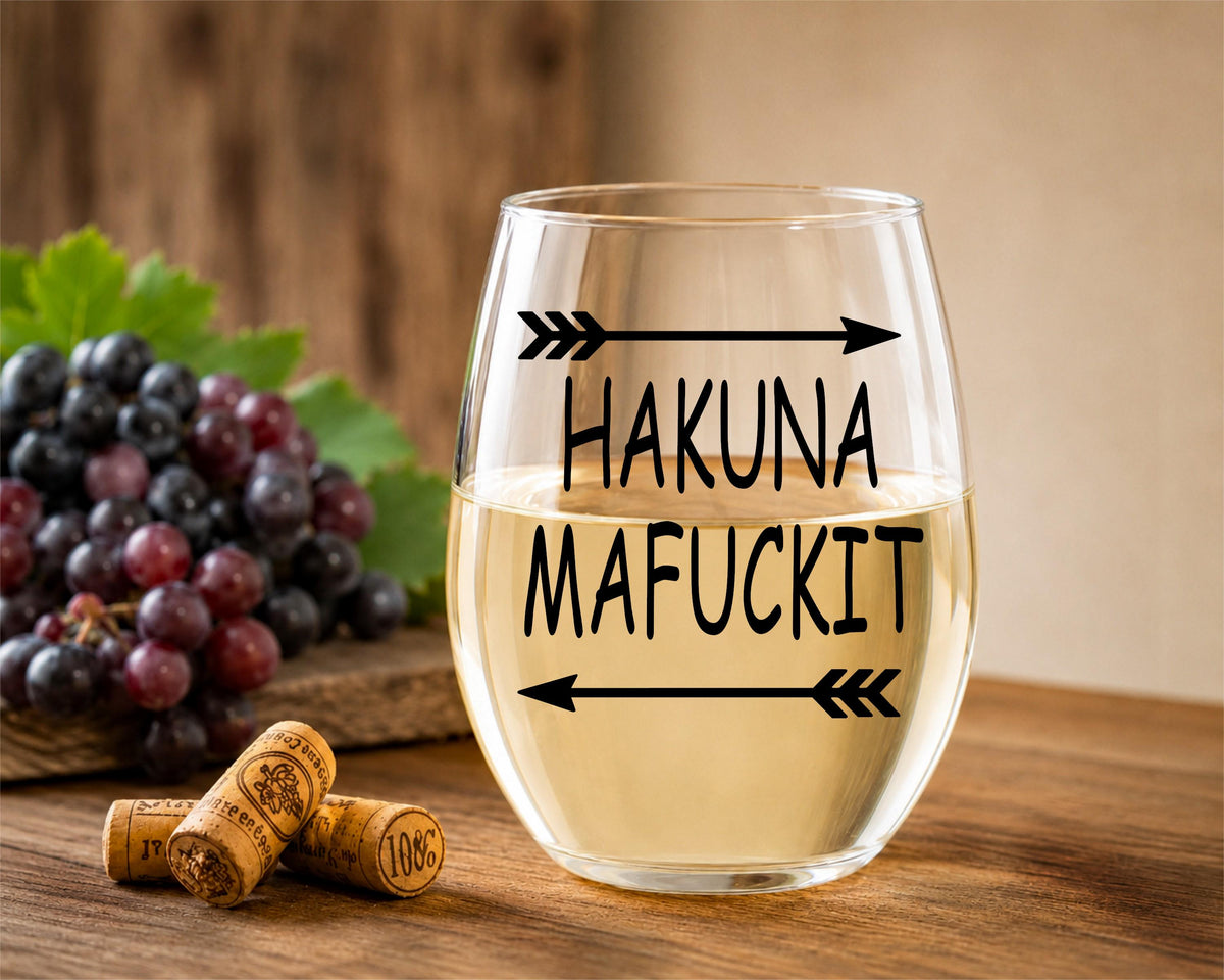 Hakuna Mafuckit Sarcastic Wine Glass