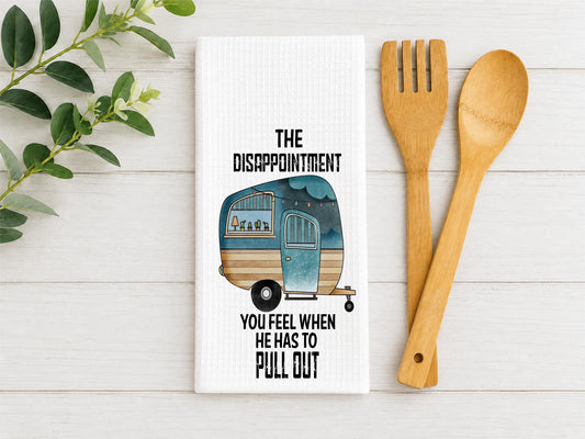 Funny RV Camping Kitchen Towel | Retro Camper Humor