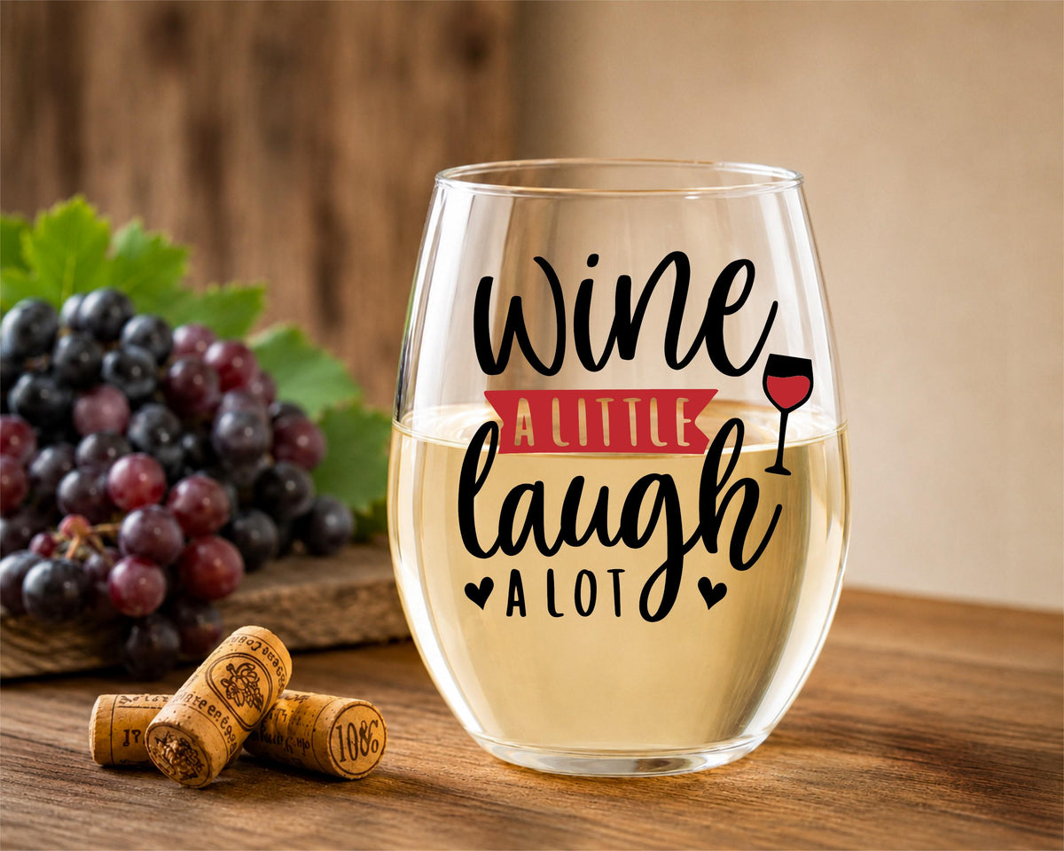 Wine A Little Laugh A Lot Stemless Wine Glass - 20 oz