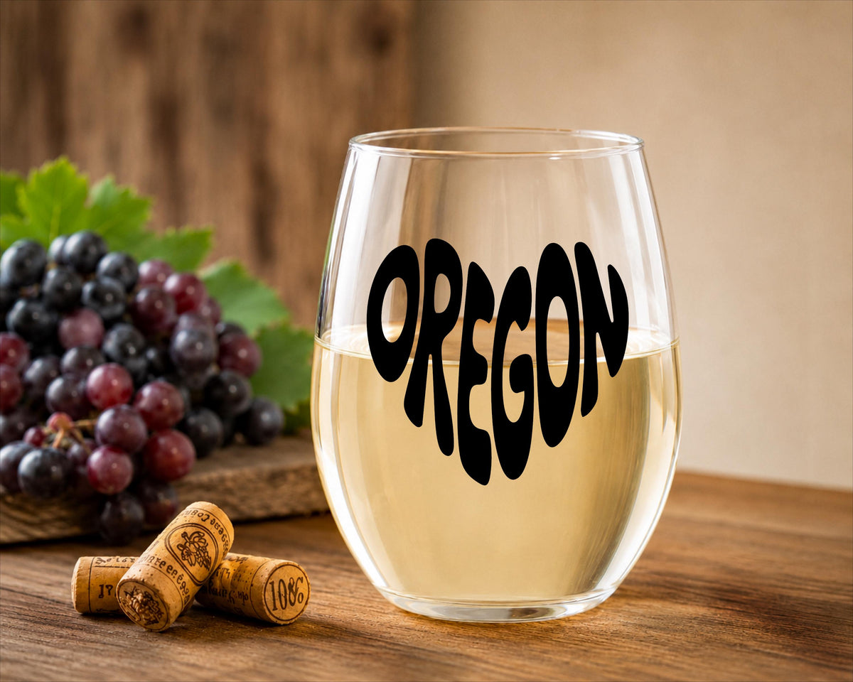 Oregon Stemless Wine Glass – Personalized State Wine Glass Gift