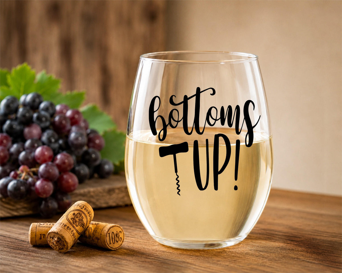 Bottoms Up Stemless Wine Glass: Fun Gift for Wine Lovers