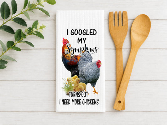 I Need More Chickens Waffle Towel: Chicken Lover Kitchen Decor