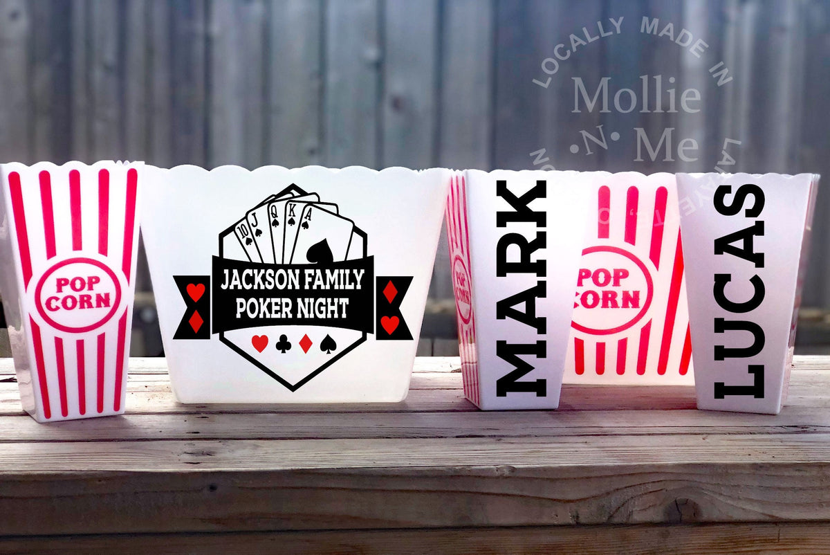 Poker Night Personalized Popcorn Bucket Or Tub