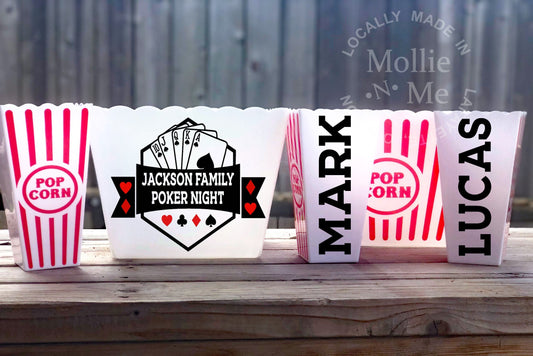 Poker Night Personalized Popcorn Bucket Or Tub